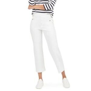 NWT Spanx Stretch Cropped Wide Leg Pants White 1X Slimming Cottagecore Feminine